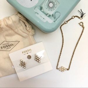 Fossil Set 🤍 Bracelet & Earrings